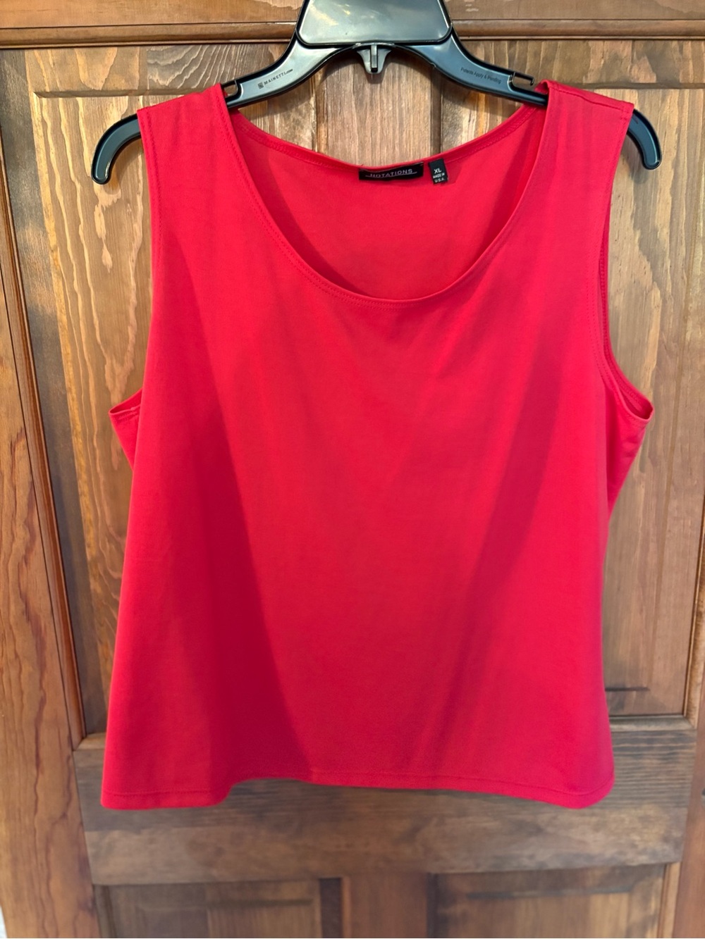 Notations Bright Red Scoop Neck Tank Top